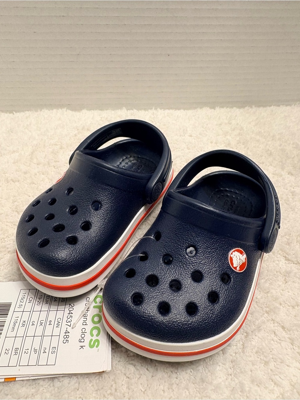 CROCS Crocband Clog K in Navy with Red Trim Kids c4 NWT